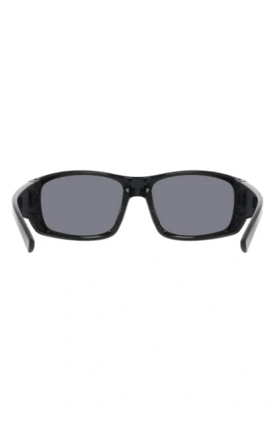 Dragon 64mm Oversize Rectangular Sunglasses In Black