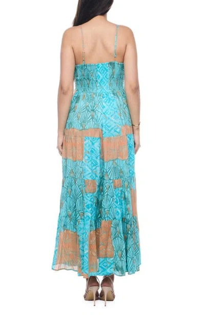 Ranee's Ranees Patchwork Cotton Maxi Sundress In Multi