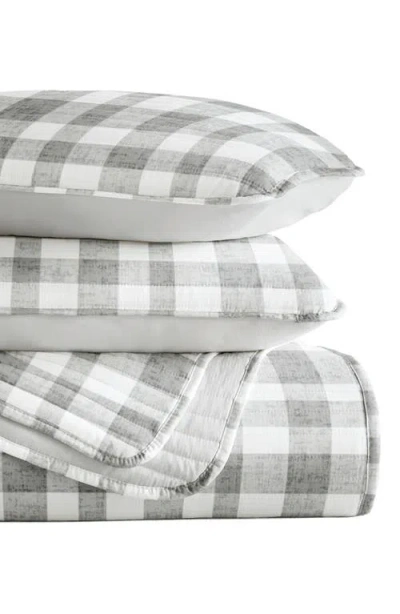 Homespun Pattern Reversible Quilt & Sham Set In Multi