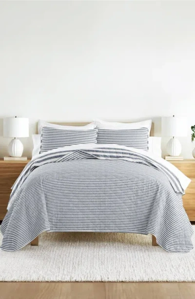 Homespun Pattern Reversible Quilt & Sham Set In Multi