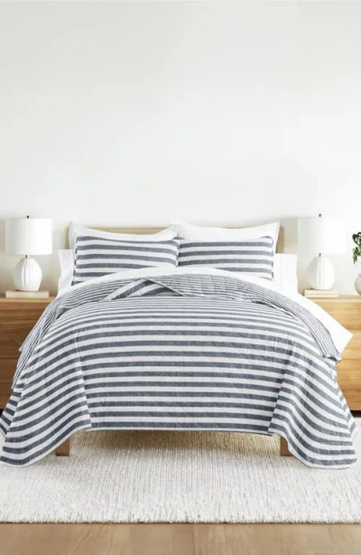 Homespun Pattern Reversible Quilt & Sham Set In Multi