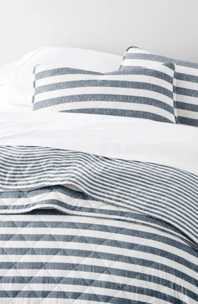Homespun Pattern Reversible Quilt & Sham Set In Multi