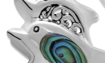 Samuel B. Sterling Silver Abalone Dolphin Drop Earrings In Multi