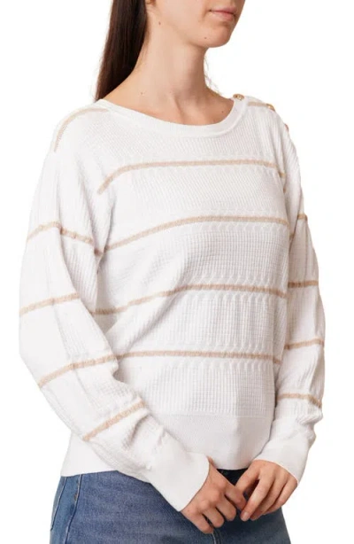 Cyrus Stripe Pullover Sweater In White