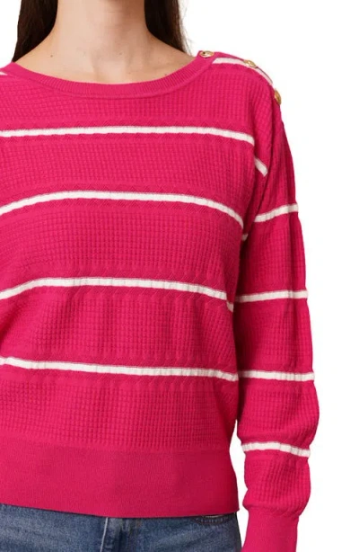 Cyrus Stripe Pullover Sweater In Pink