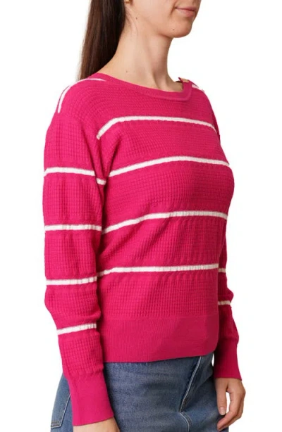 Cyrus Stripe Pullover Sweater In Pink