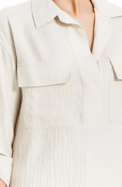 Max Studio Collared Textured Shirt In Neutral