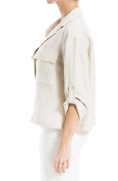 Max Studio Collared Textured Shirt In Neutral