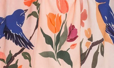 Tiramisu Bluebird Garden Set Of 3 Cotton Waffle Kitchen Towels In Multi