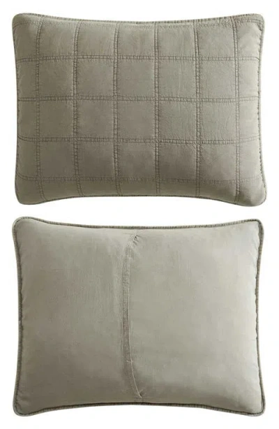 Kenneth Cole Reaction Stonewashed Solid Microfiber Quilt Set In Gray