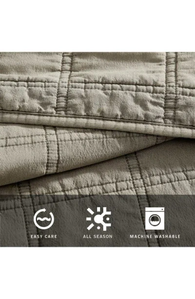 Kenneth Cole Reaction Stonewashed Solid Microfiber Quilt Set In Gray