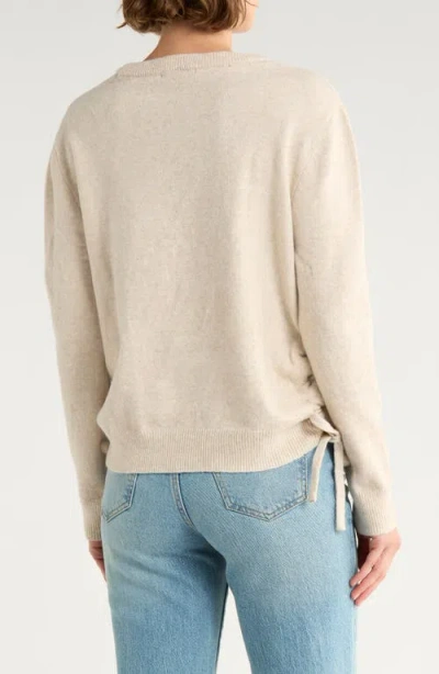French Connection Side Drawstring Tie Sweater In Neutral