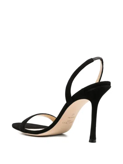 Jimmy Choo Jenn 85mm Suede Slingback Sandals In Black