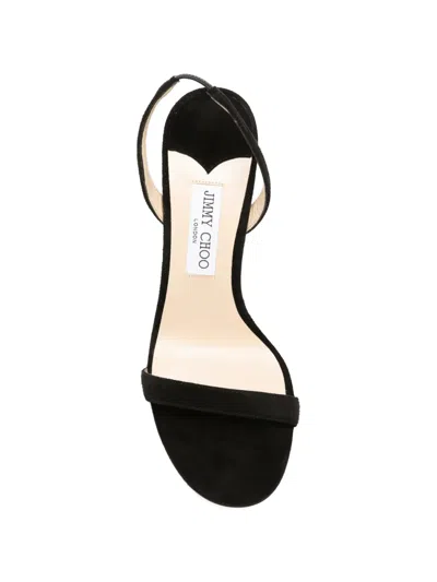 Jimmy Choo Jenn 85mm Suede Slingback Sandals In Black