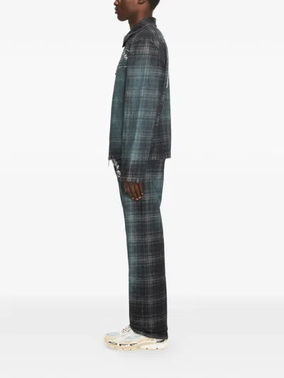 Off-white Check Jacqaurd Slim Relax Jeans In Multi