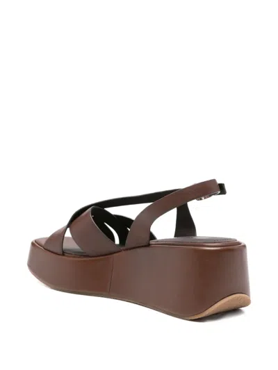 Bruno Premi Crossover-strap Platform Sandals In Brown