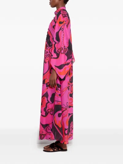 Pucci Orchidee-print Cotton Kaftan In Multi