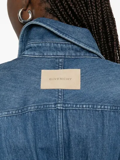 Givenchy 벨트 플리츠 웨이스트 미디 드레스 In Blue