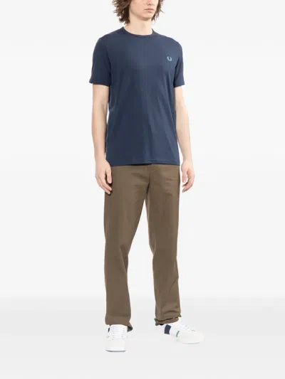 Fred Perry Ringer T-shirt In Blue