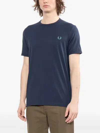 Fred Perry Ringer T-shirt In Blue