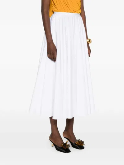 Givenchy A라인 플리츠 미디 스커트 In White