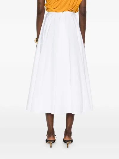 Givenchy A라인 플리츠 미디 스커트 In White