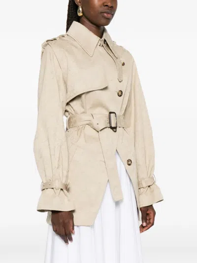 Givenchy 더블 브레스티드 벨트 재킷 In Neutral