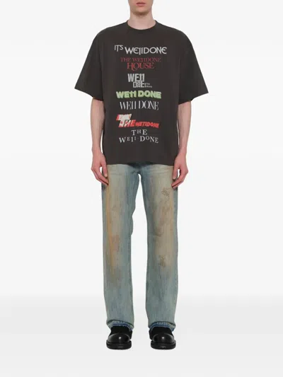 We11 Done Multi Graphic Logo T-shirt In Neutral