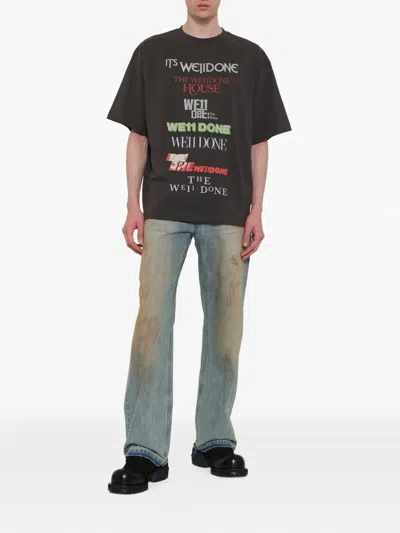 We11 Done Multi Graphic Logo T-shirt In Neutral