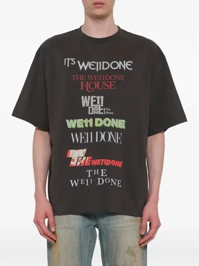 We11 Done Multi Graphic Logo T-shirt In Neutral