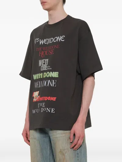 We11 Done Multi Graphic Logo T-shirt In Neutral