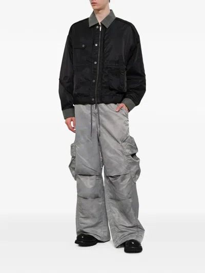 Feng Chen Wang Sandwashed Nylon Cargos In Gray