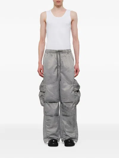 Feng Chen Wang Sandwashed Nylon Cargos In Gray