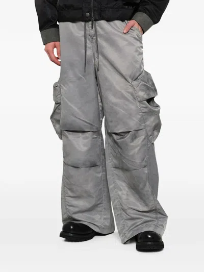 Feng Chen Wang Sandwashed Nylon Cargos In Gray