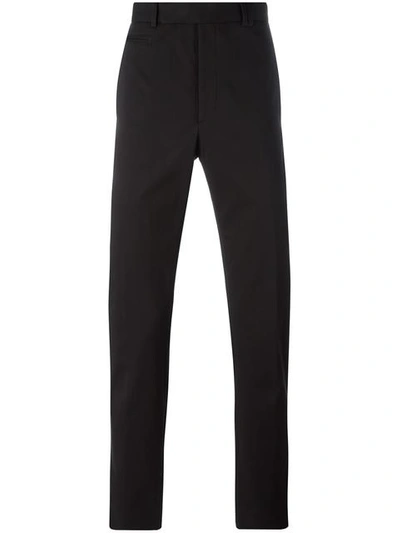 Fendi Slim-leg Stretch-cotton Chino Trousers In Black