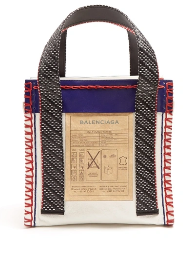 Balenciaga Scaffold Leather Tote Bag In Multicolor