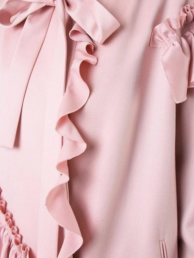 Shop Anna October Ruffled Midi Coat - Pink