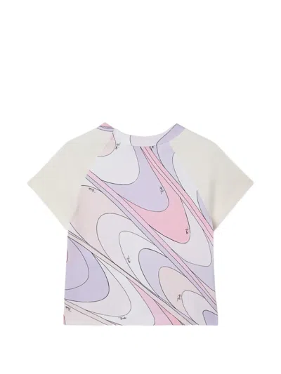 Pucci Junior Onde Print T-shirt In Multi