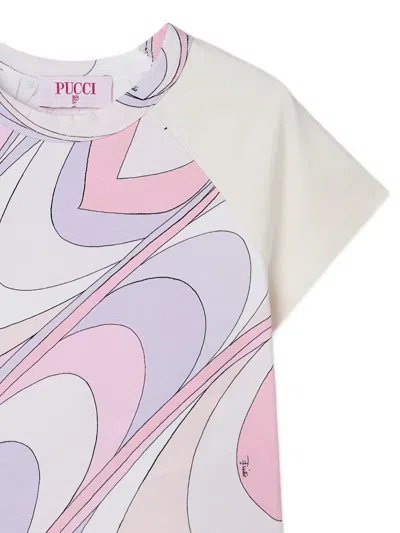 Pucci Junior Onde Print T-shirt In Multi