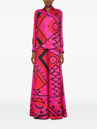 Pucci Vivara-print Silk Shirt In Multi