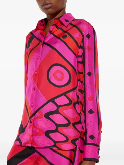Pucci Vivara-print Silk Shirt In Multi