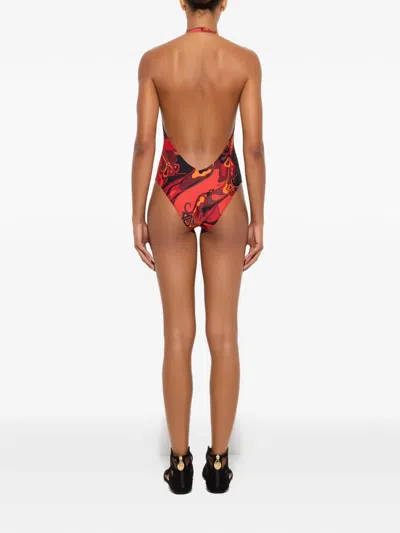 Pucci Orchidee-print Swimsuit In Multi