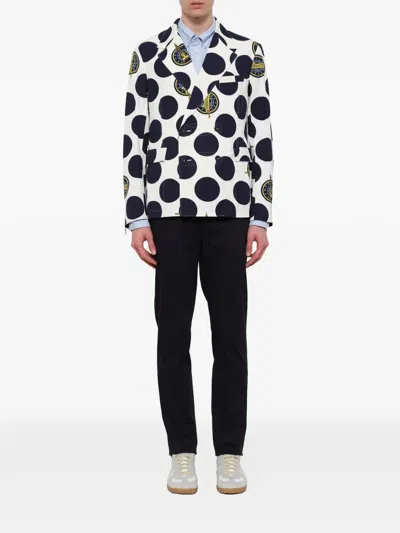 Kenzo Polka-dot Double-breasted Blazer In Multi