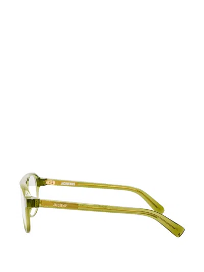 Jacquemus Double-bridge Pilot-frame Glasses In Green