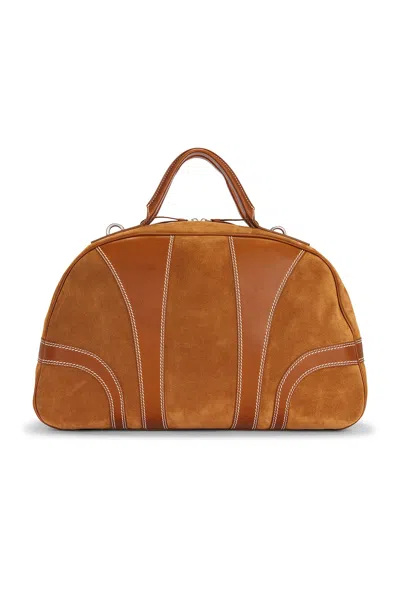 Dries Van Noten Leather-trimmed Suede Duffel Bag In Brown