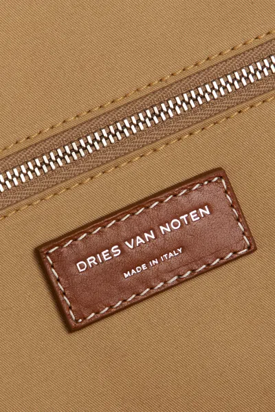 Dries Van Noten Leather-trimmed Suede Duffel Bag In Brown