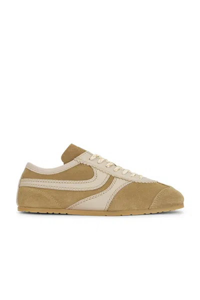 Dries Van Noten Women Beige Low-top Sneakers With Two-tone Lace-up In Suede Woman In Neutral