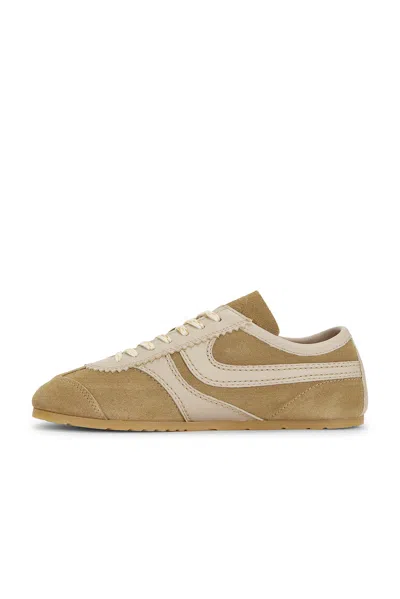 Dries Van Noten Women Beige Low-top Sneakers With Two-tone Lace-up In Suede Woman In Neutral