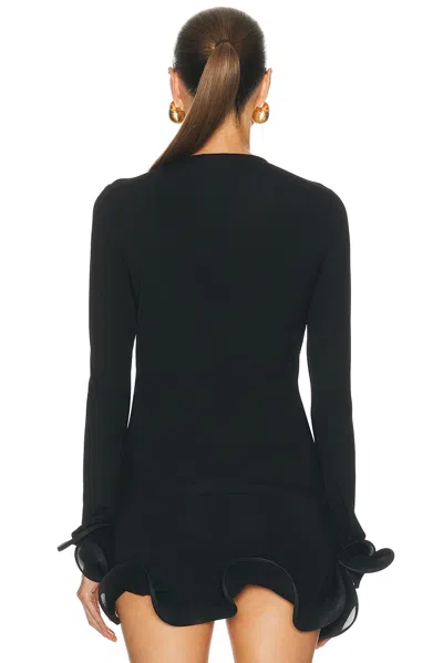 Sid Neigum Wave Sleeve Bamboo Top In Black