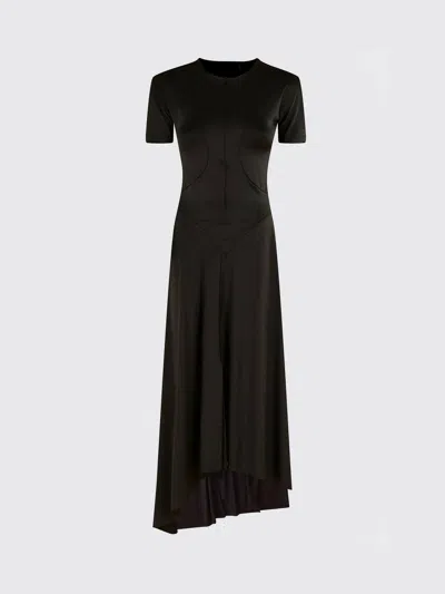 Victoria Beckham Women Black Crew Neck Midi Dress, S Luxury Dresses For Women Darveys In Black